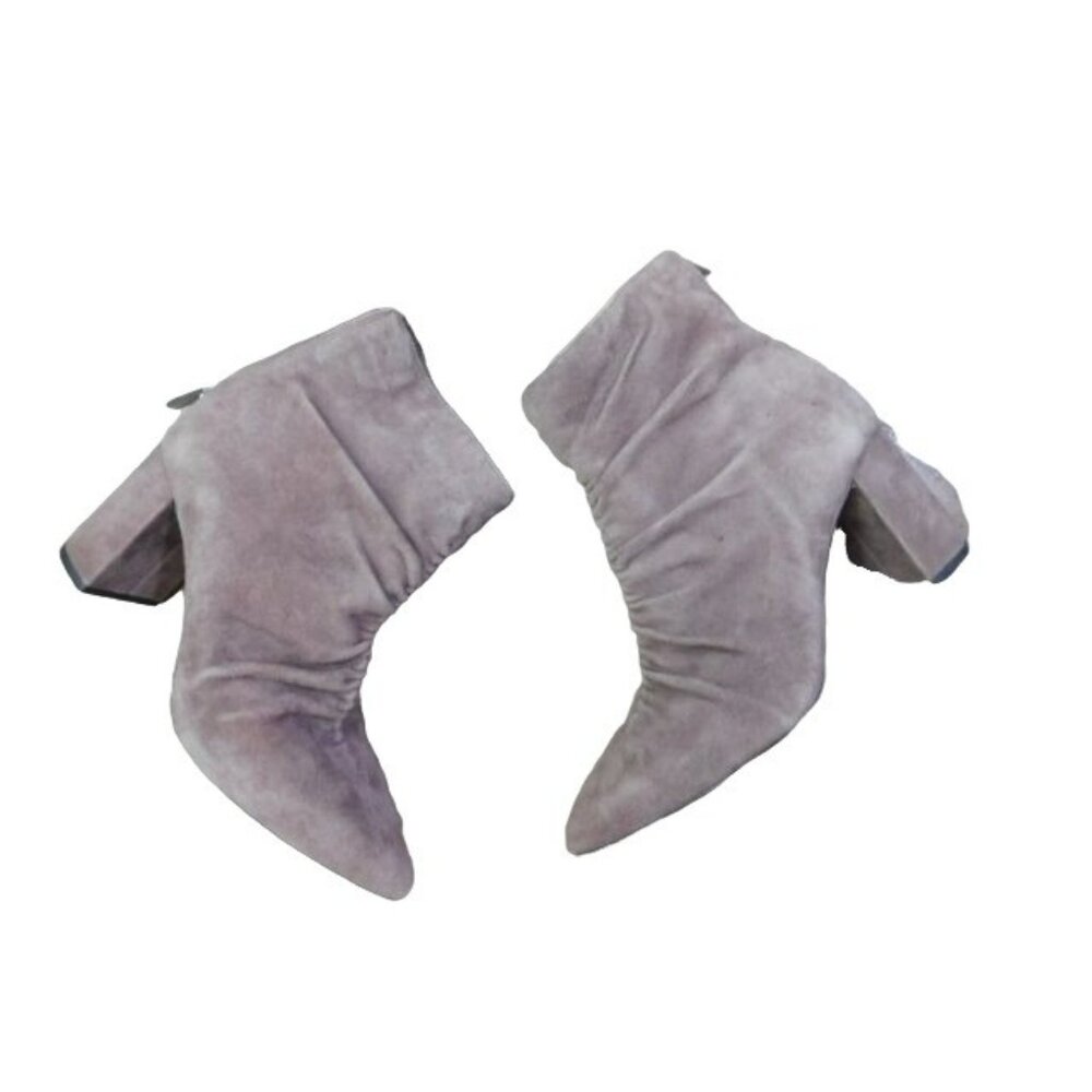 Nordstrom 1. STate Size 6 Suede Ruched Pointy Toe Heeled Ankle Boots